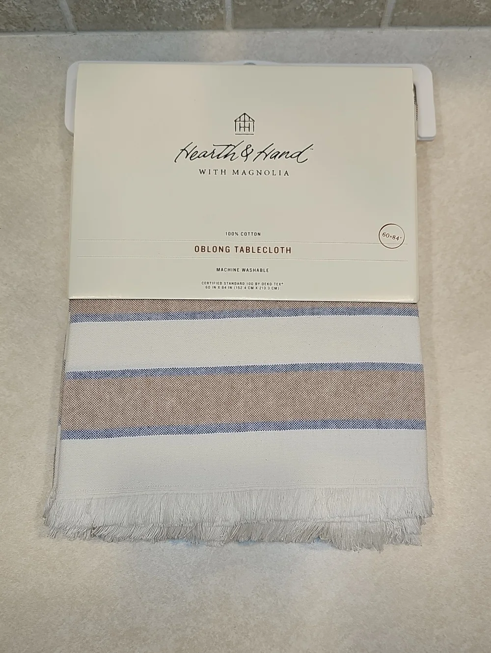 Hearth & Hand Striped Tablecloth 84in.×60in.